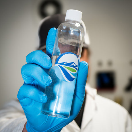 Devin Holding one of our test bottles