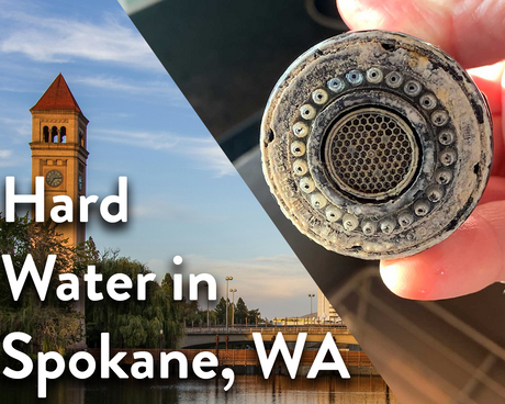 Hard water in spokane, with faucet covered in minerals