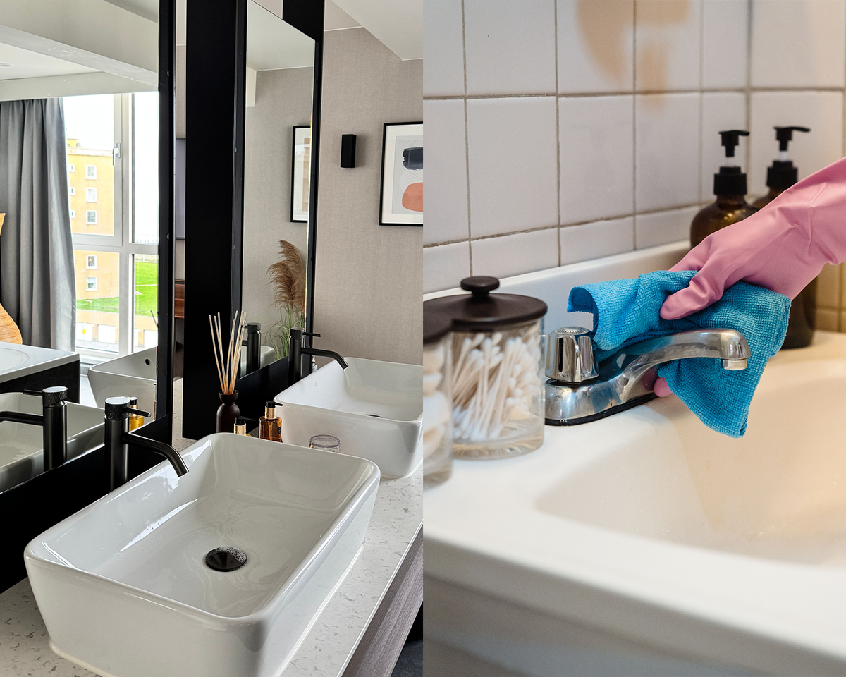 Black Fixtures in a bathroom remodel