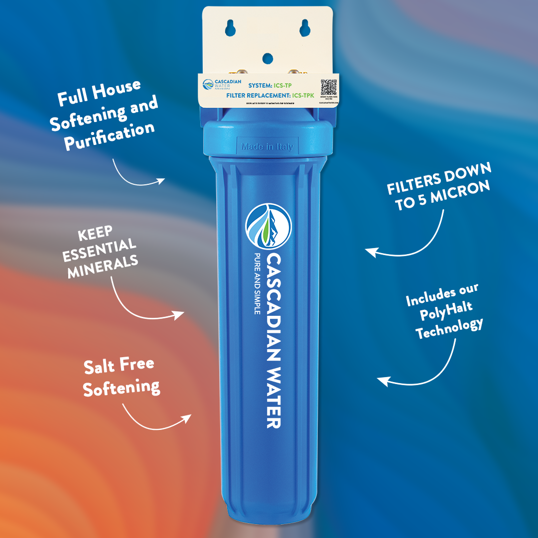 FULL HOUSE SOFTENING AND PURIFICATION, KEEP ESSENTIAL MINERALS, SALT FREE SOFTENING, INCLUDES OUR POLYHALT TECHNOLOGY